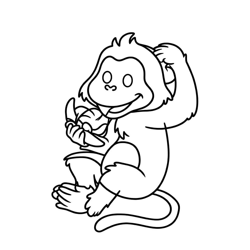 Обезьянка кушает