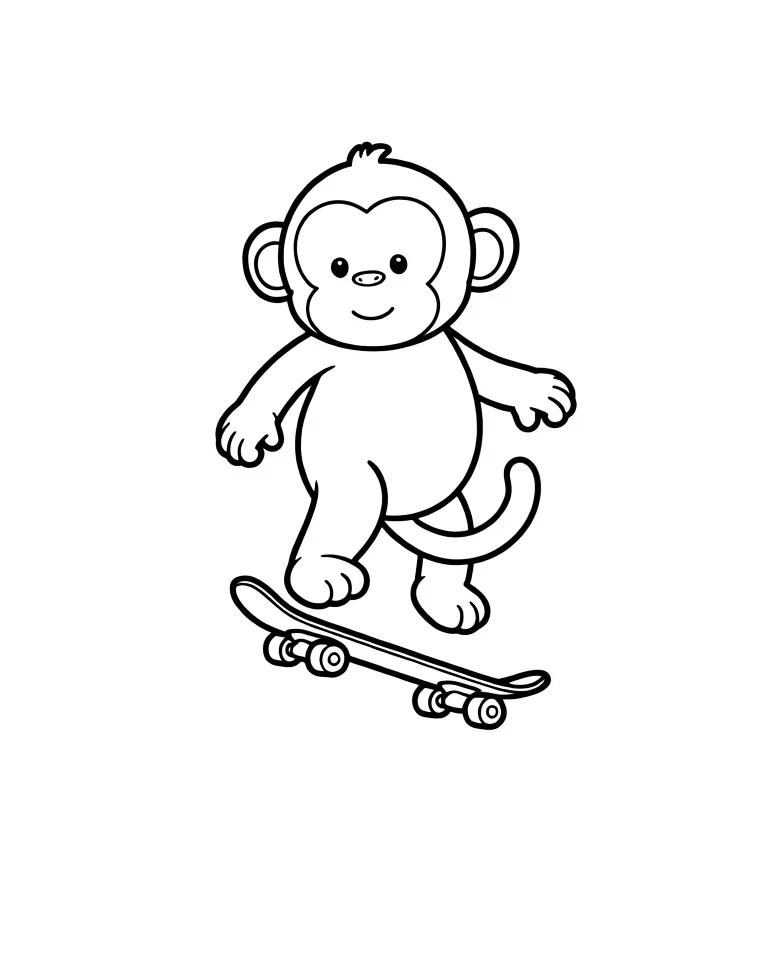 Обезьянка на скейте