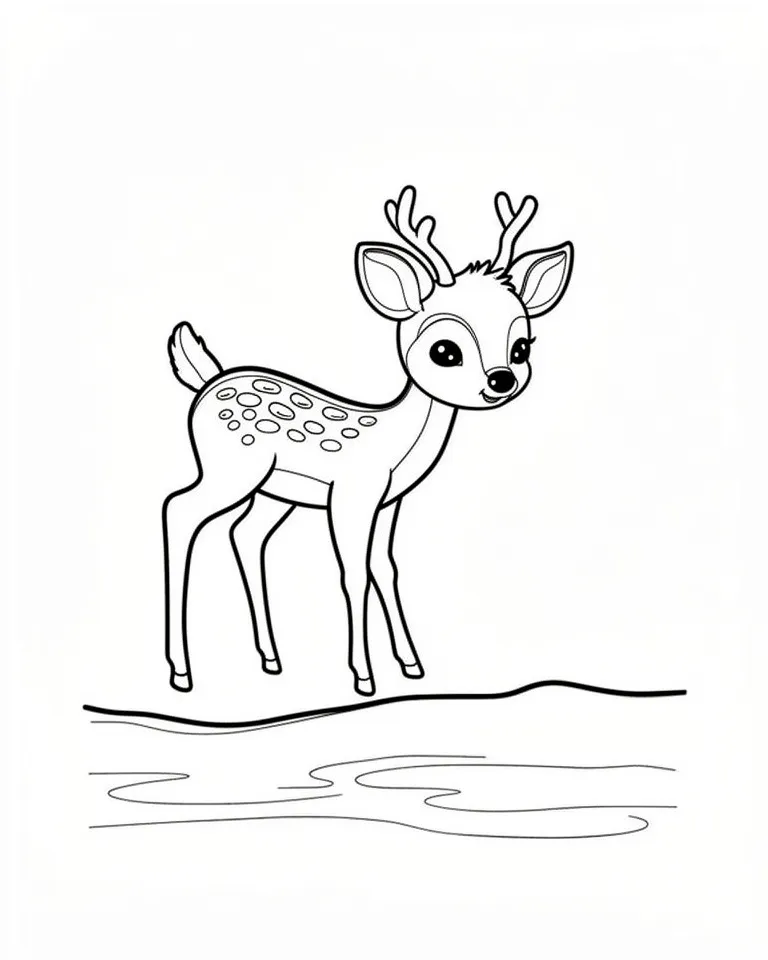 Олененок у реки