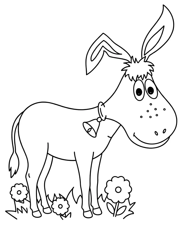 Ослик на лугу