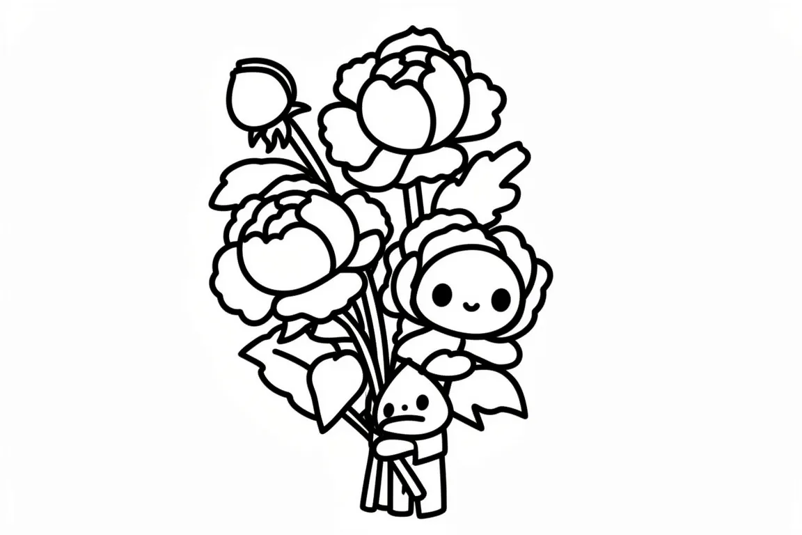 Открытка бабушке пион