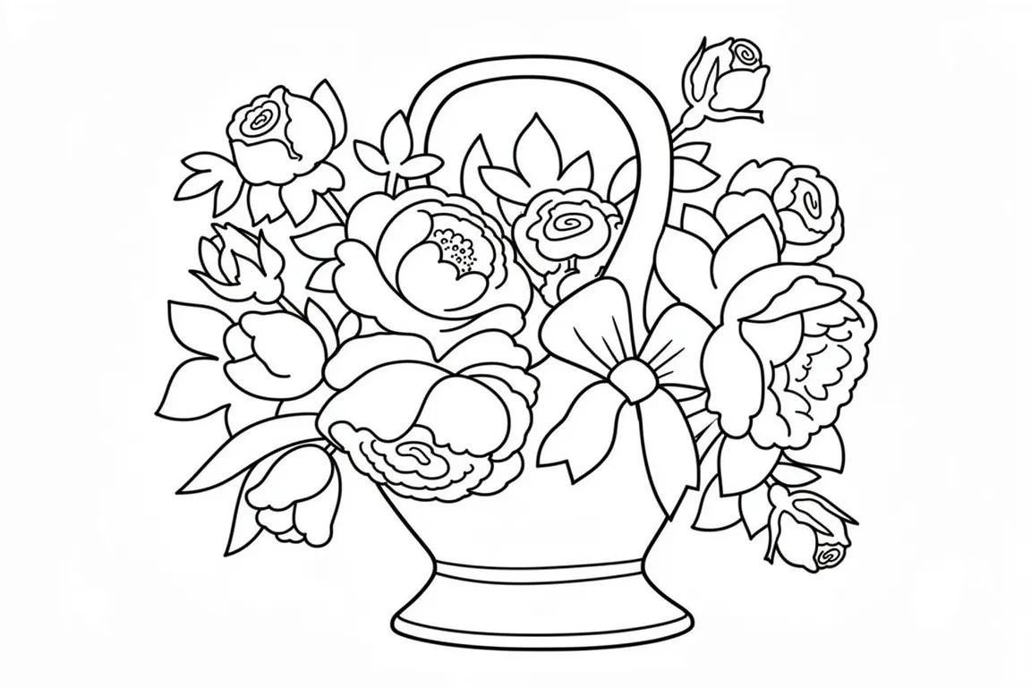 Открытка корзина цветов