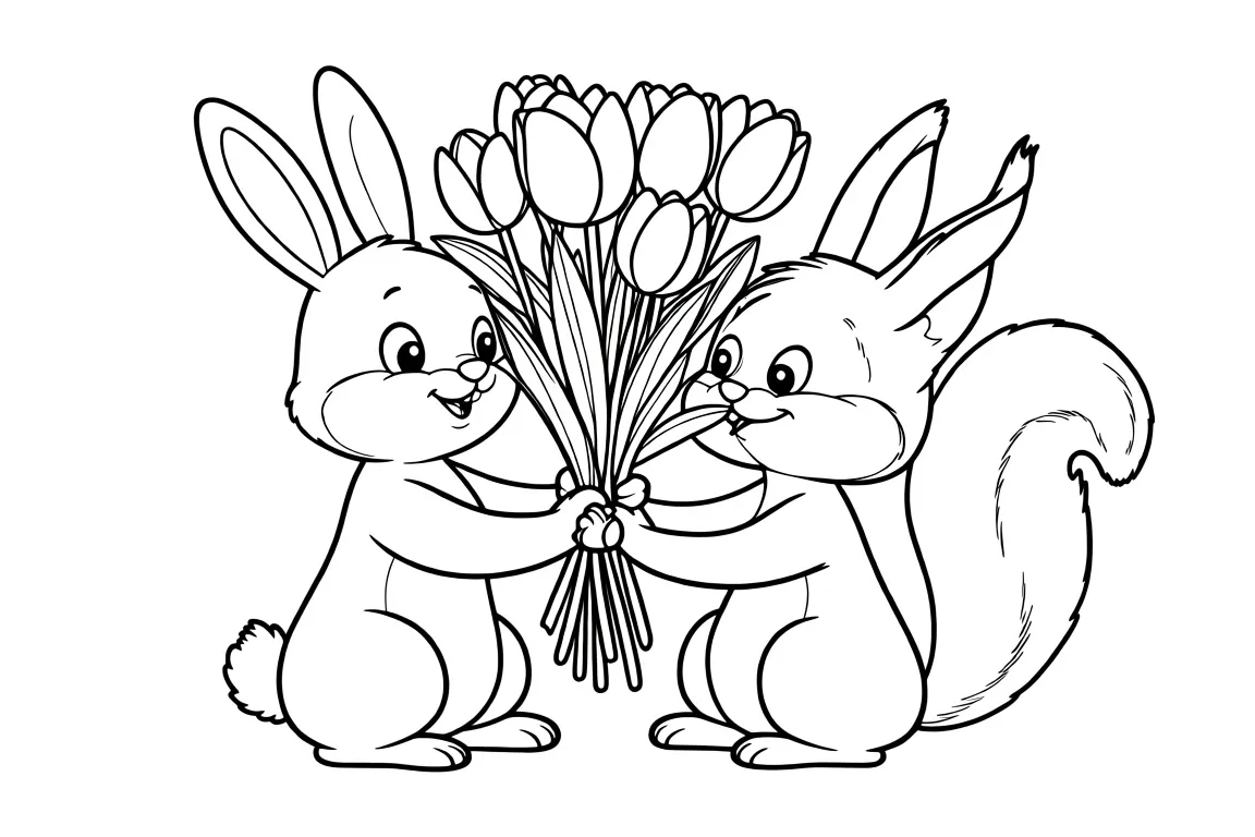 Открытка со зверятами