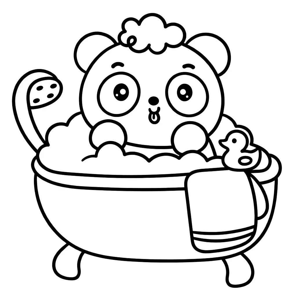 Пандочка принимает ванну