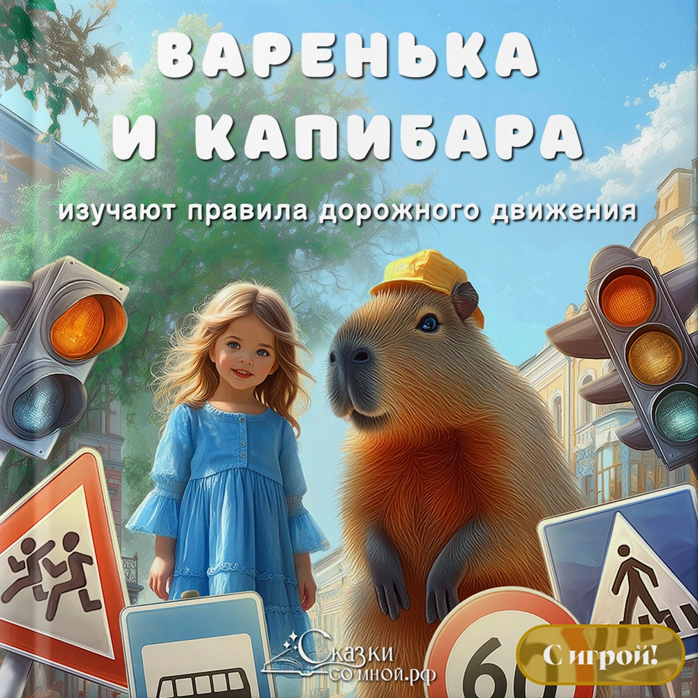 Книга «Девочка и капибара изучают ПДД» (с игрой!) — фото 1