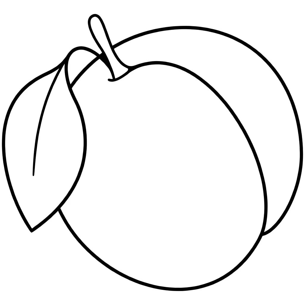 Персик с листочком