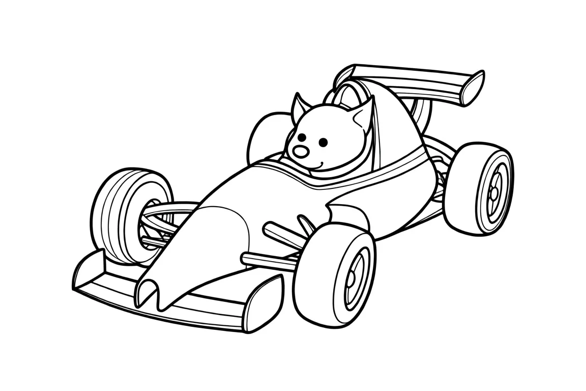 Пес за рулем болида