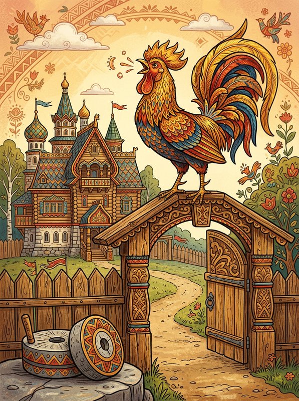 Петух и жерновки