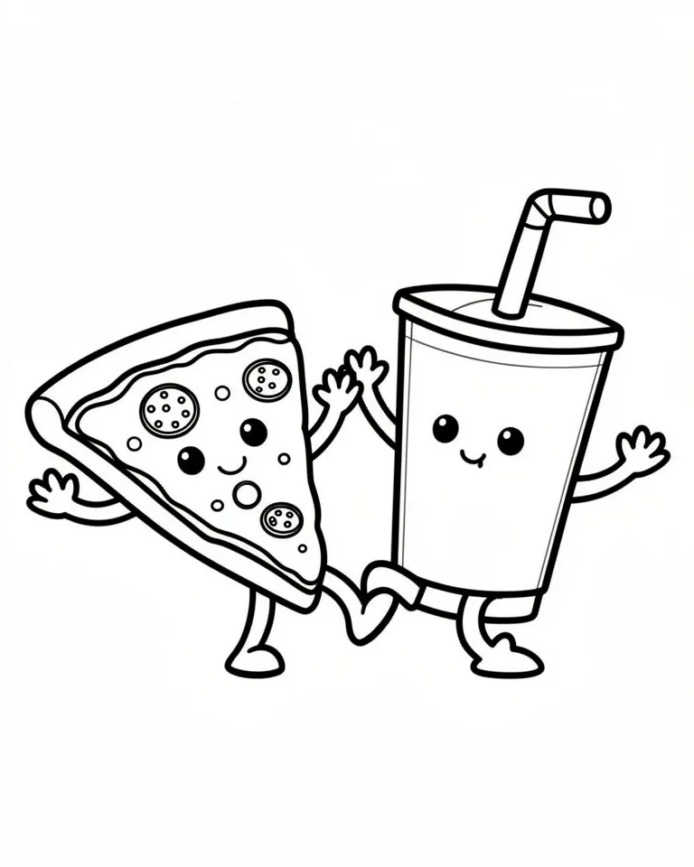 Пицца с газировкой танцуют