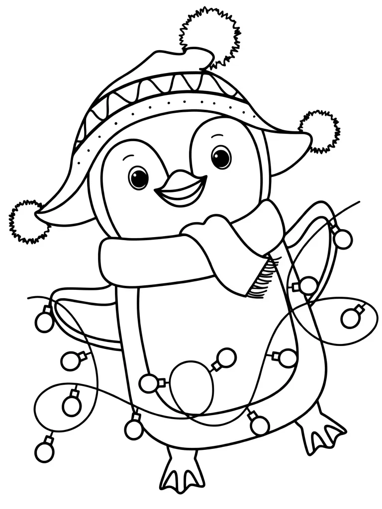 Пингвинчик с гирляндой