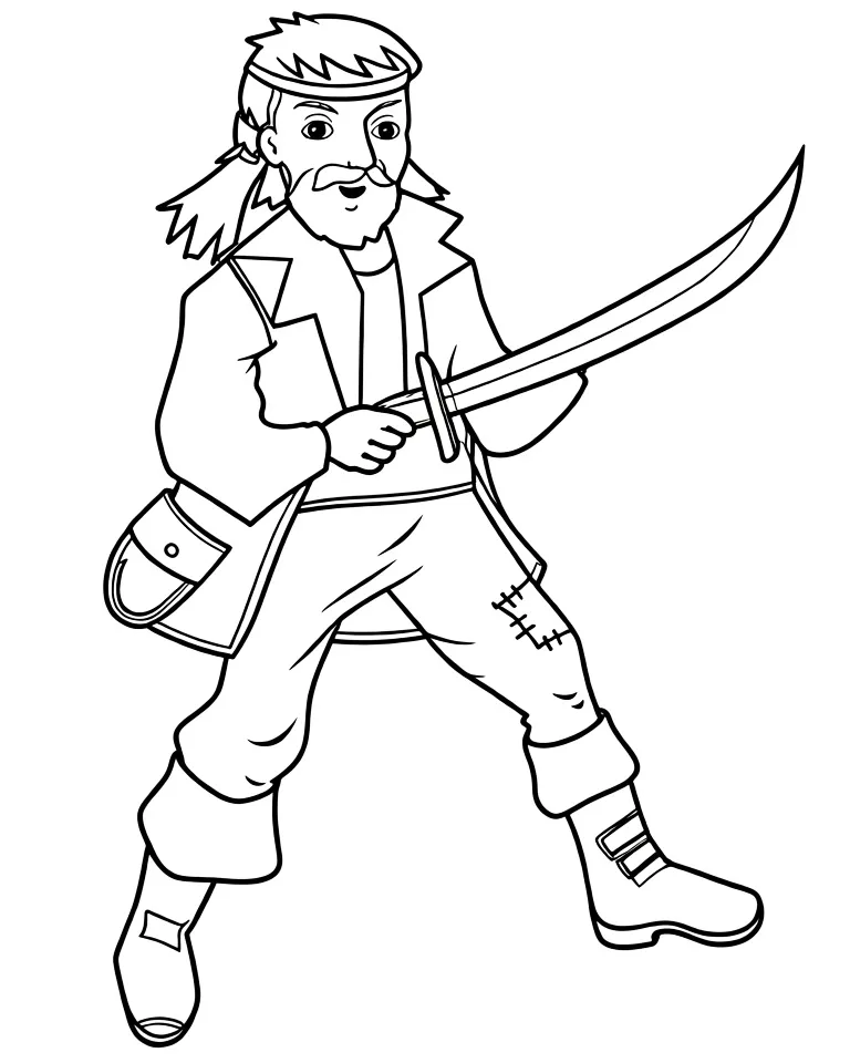 Пират с саблей