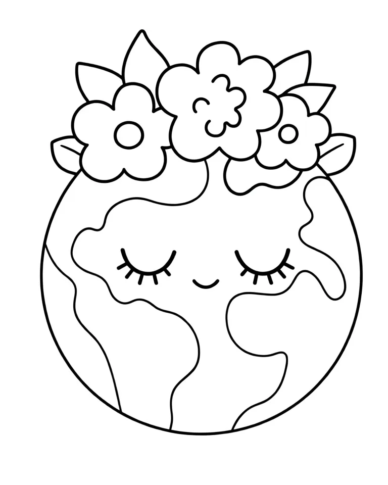 Планета Земля с цветами