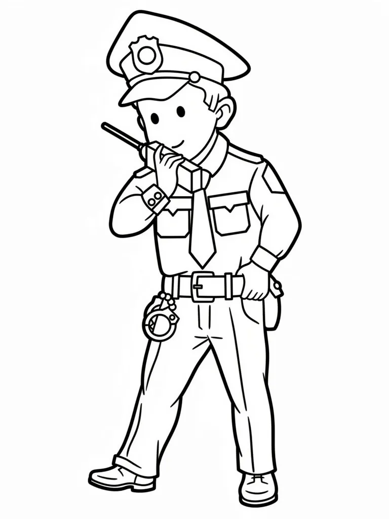 Полицейский с рацией