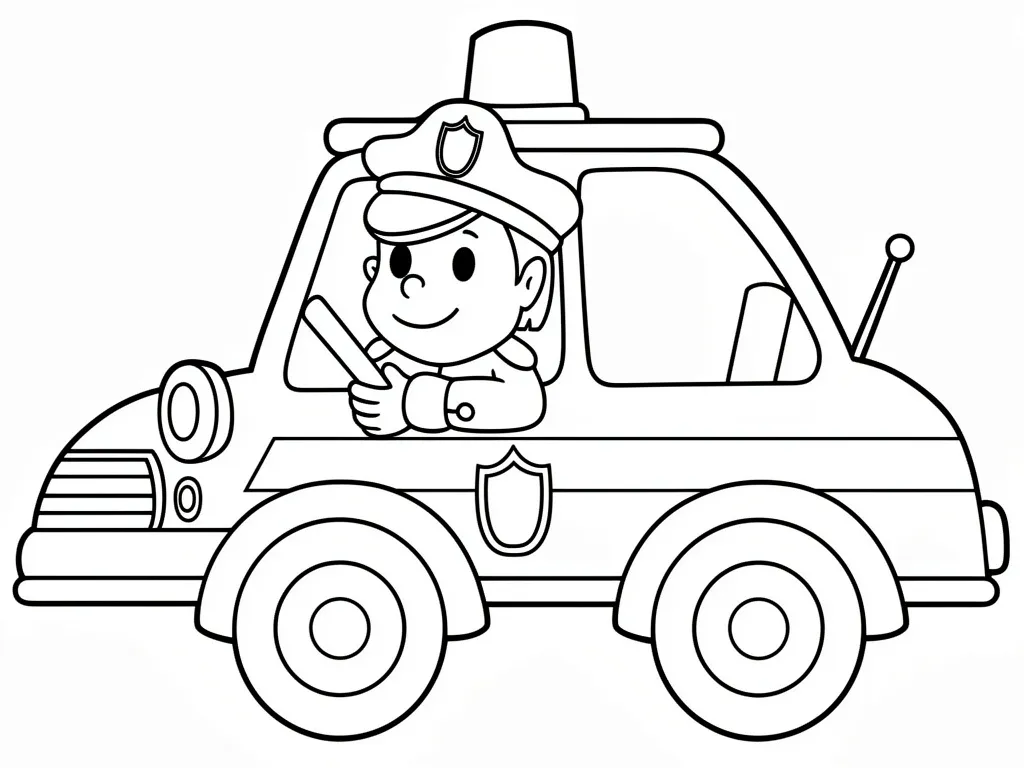 Полицеский в машине