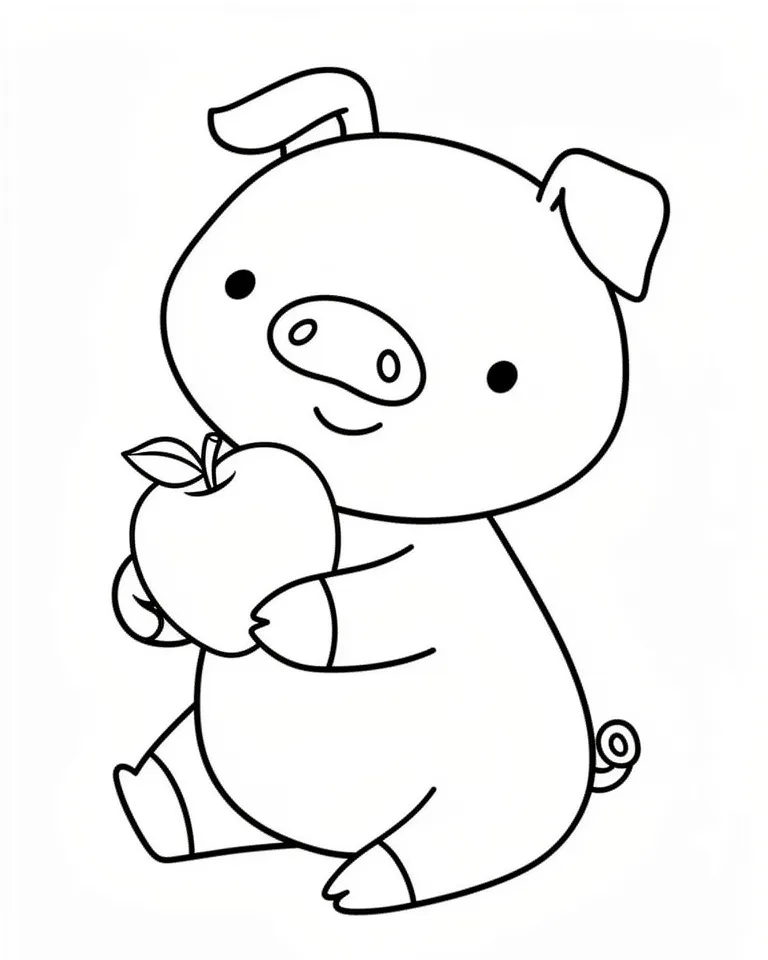 Поросенок с яблоком