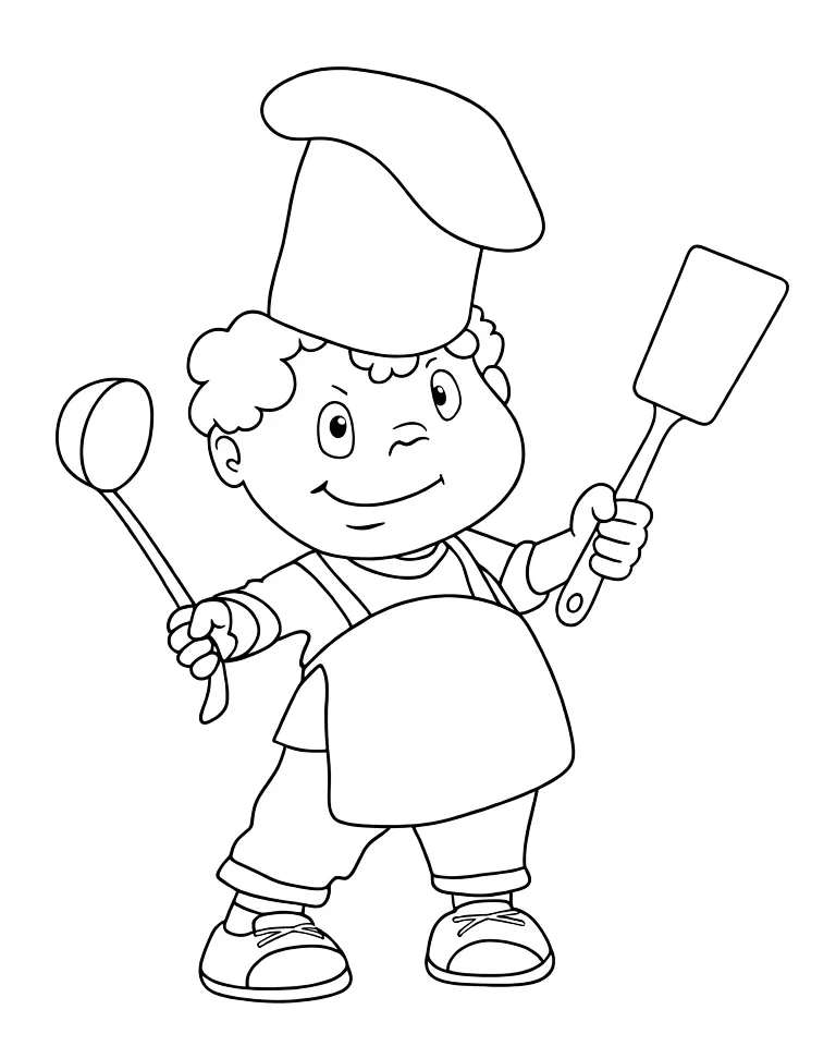 Повар в красивом фартуке