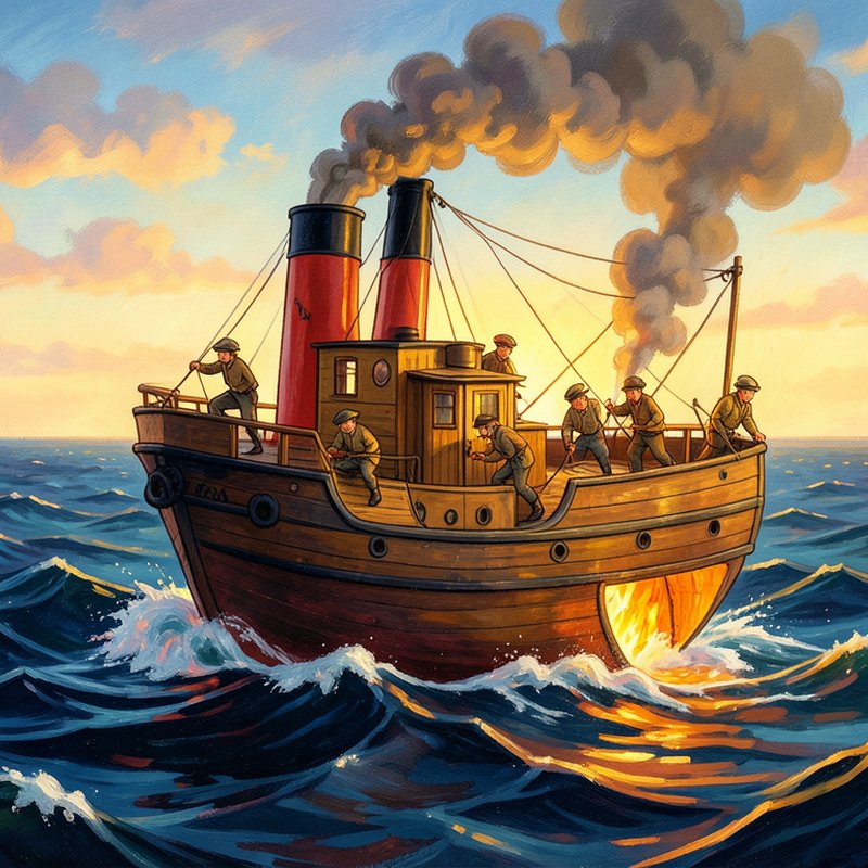 Пожар в море