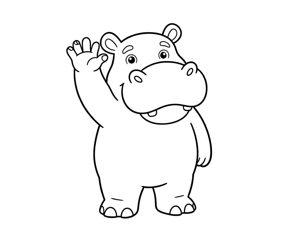 Приветливый бегемотик