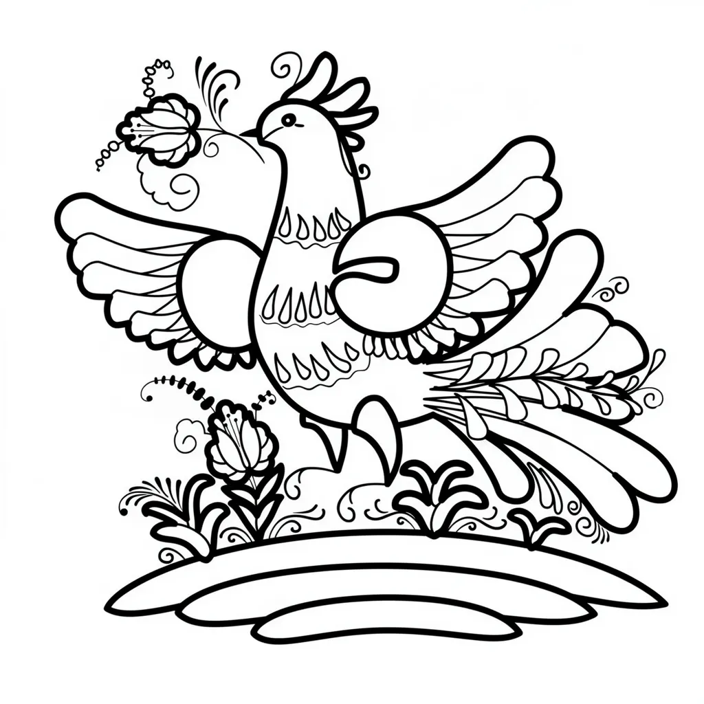 Птичка с затейливыми узорами