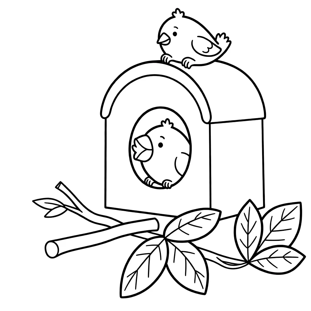 Птички в скворечнике