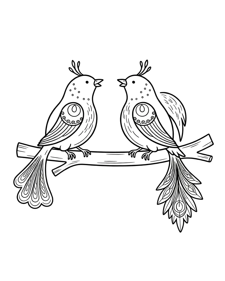 Птицы в городецкой росписи