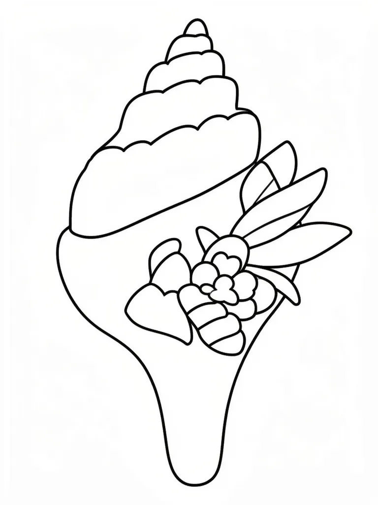 Ракушка с цветком