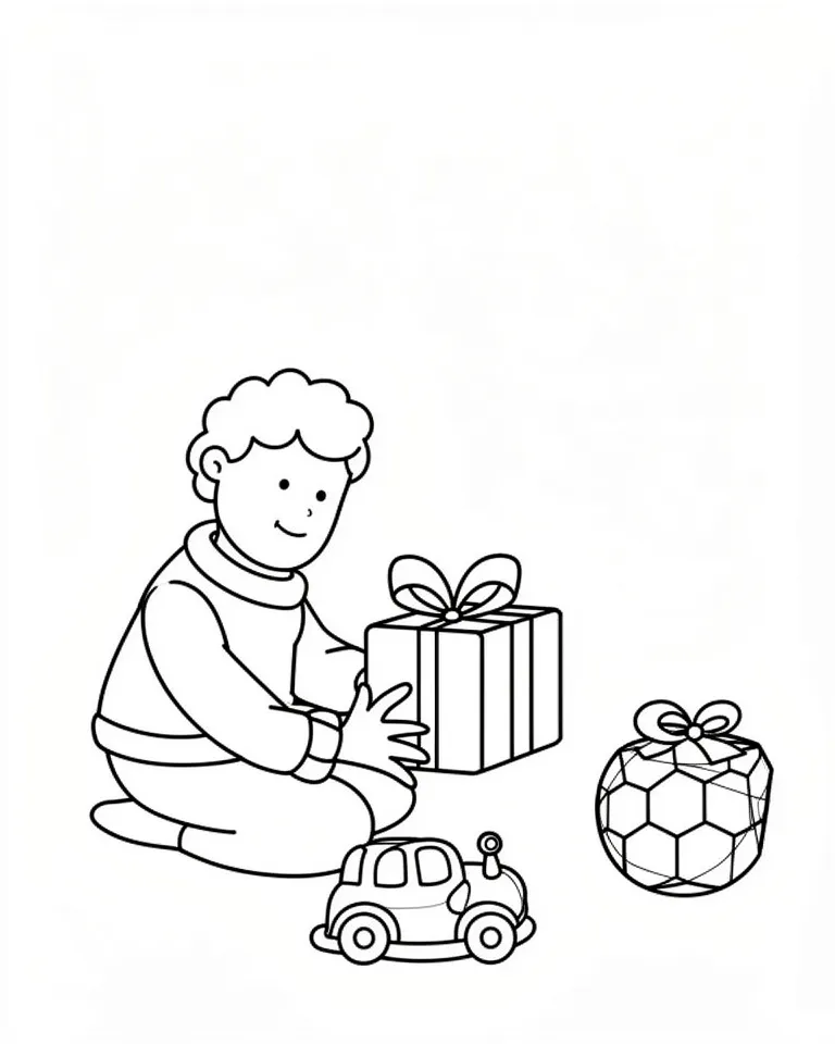 Ребенок открывает подарки