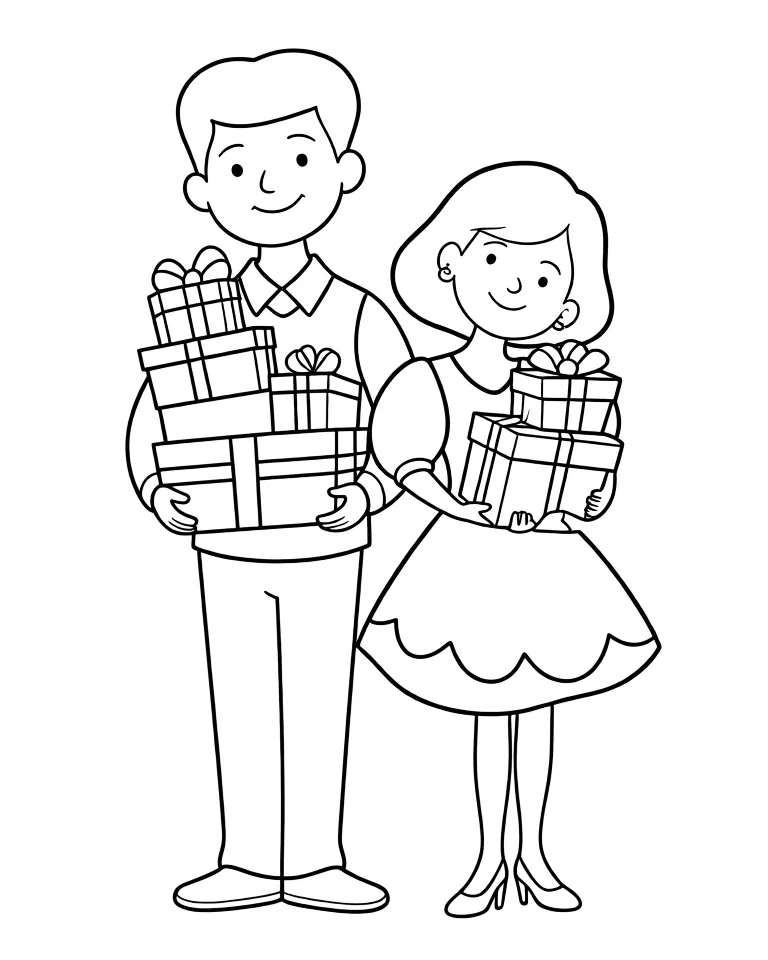Родители с подарками