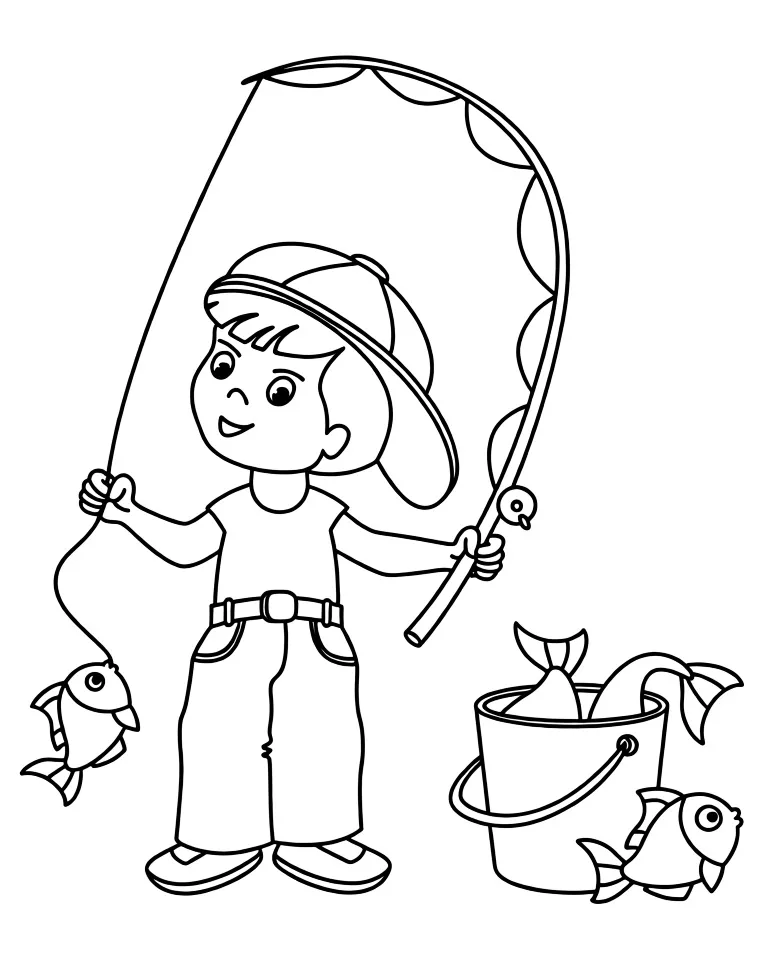 Рыбак с удочкой