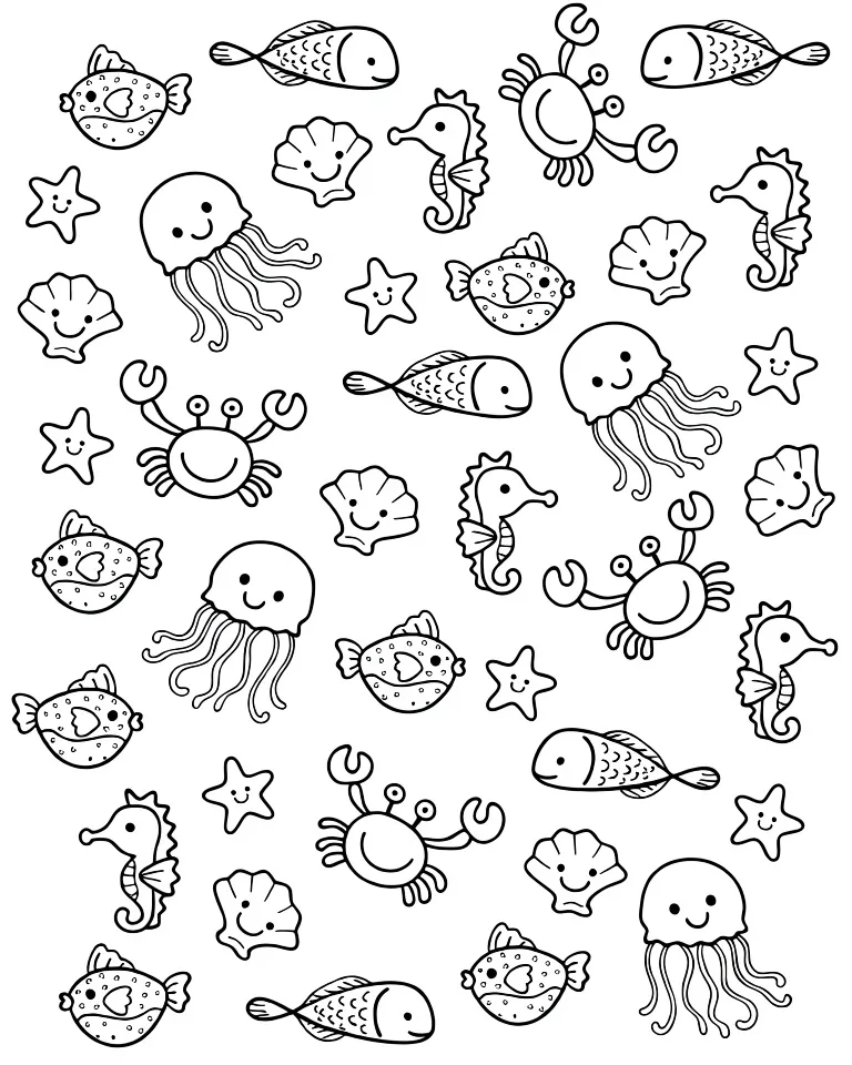 Рыбки, медузы и крабики