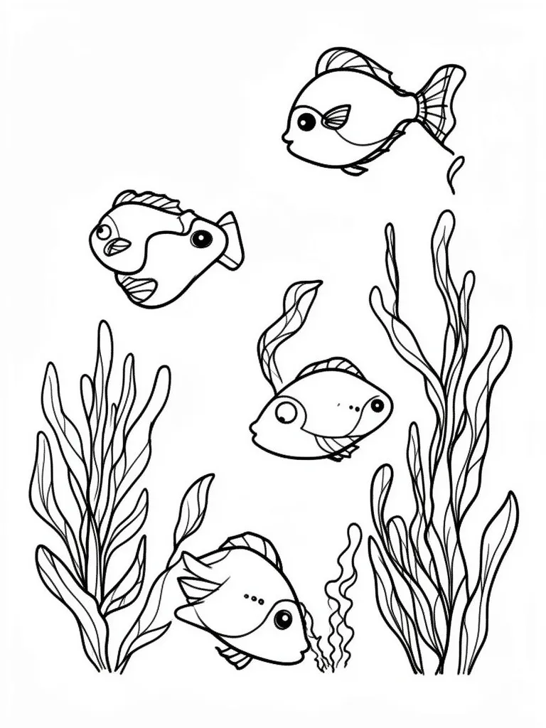 Рыбки среди водорослей