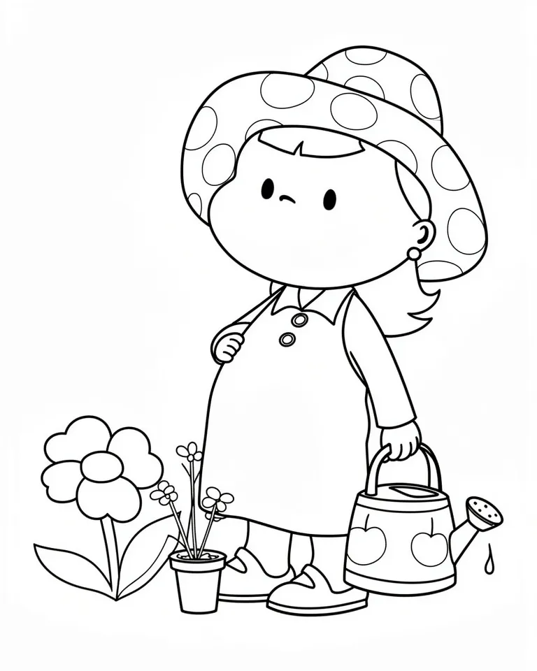 Садовница с лейкой