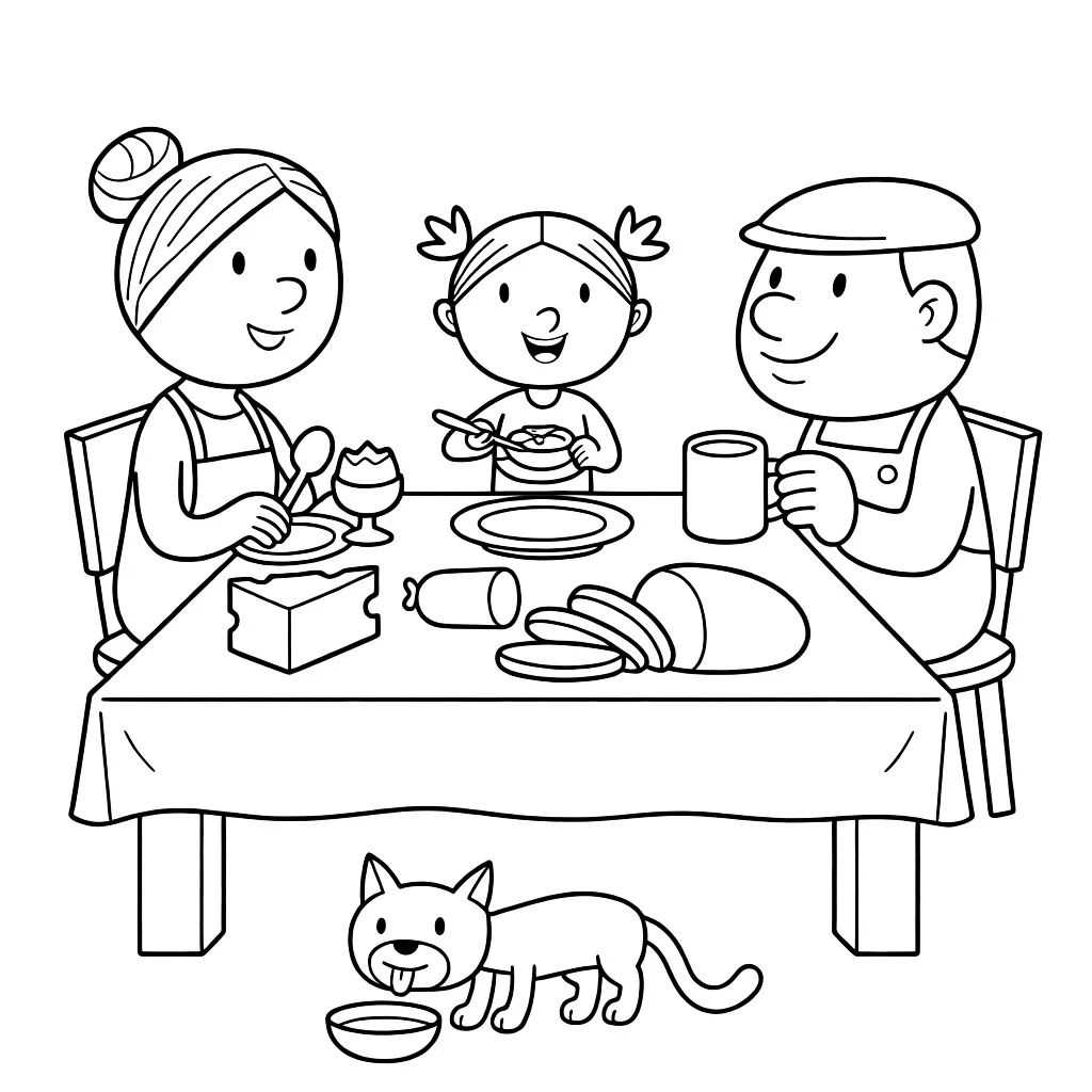 Семья за завтраком