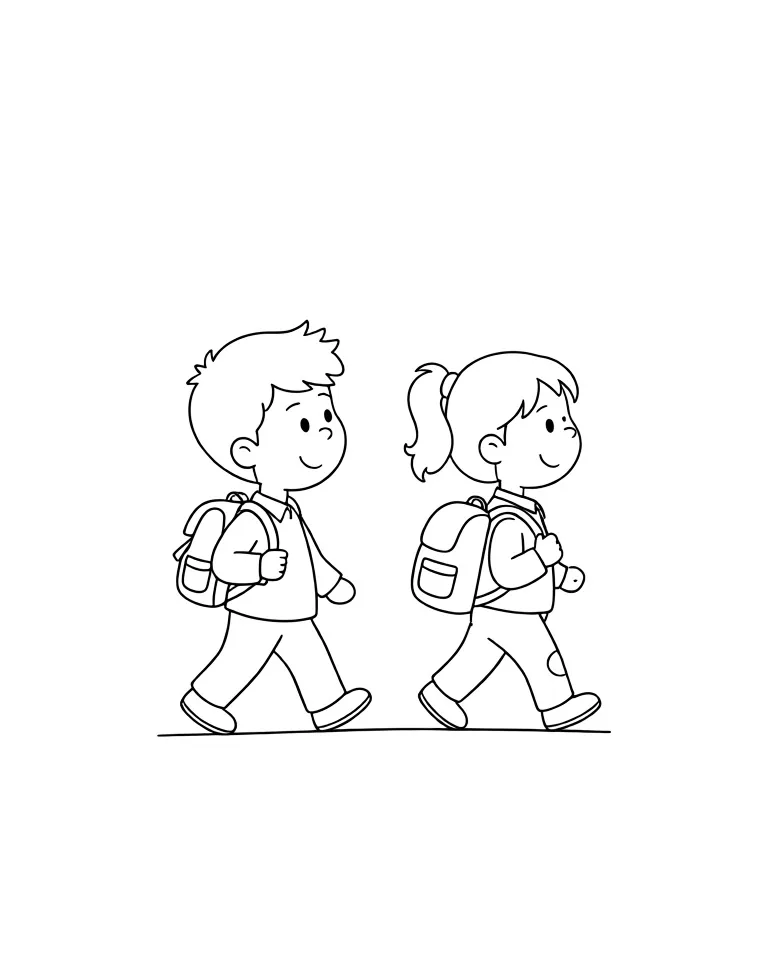 Школьники идут домой