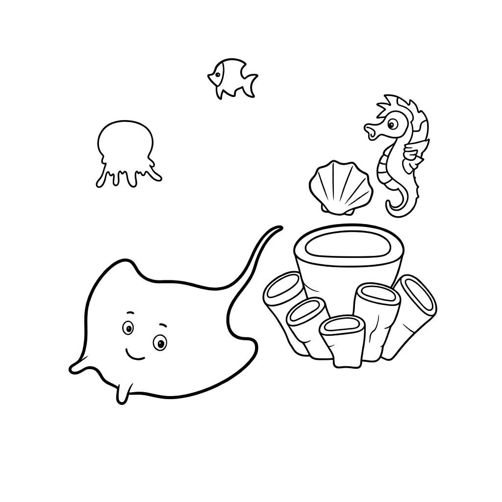 Скат на морском дне