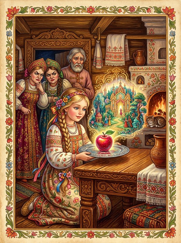 Сказка о серебряном блюдечке и наливном яблочке