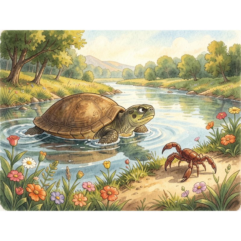 Скорпион и черепаха