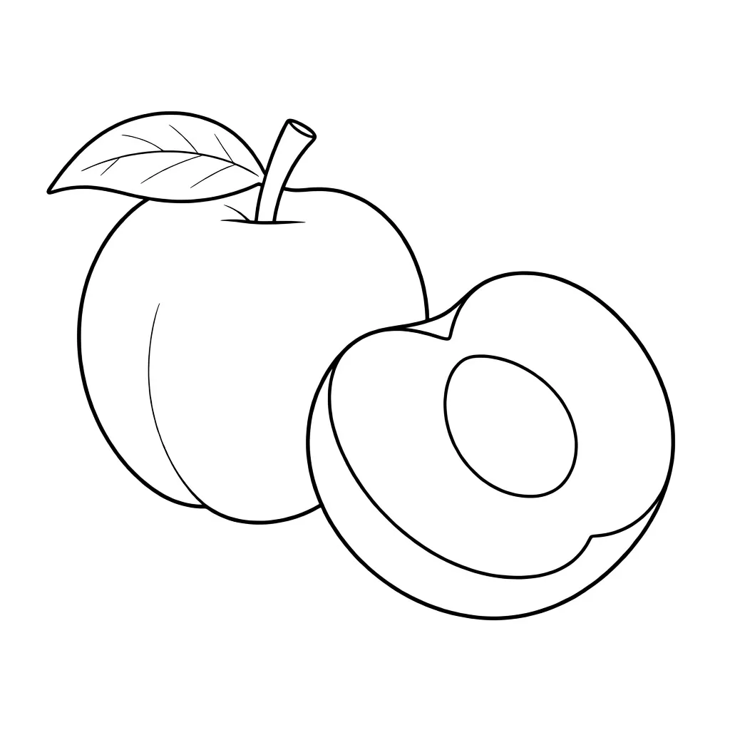 Слива с листочком