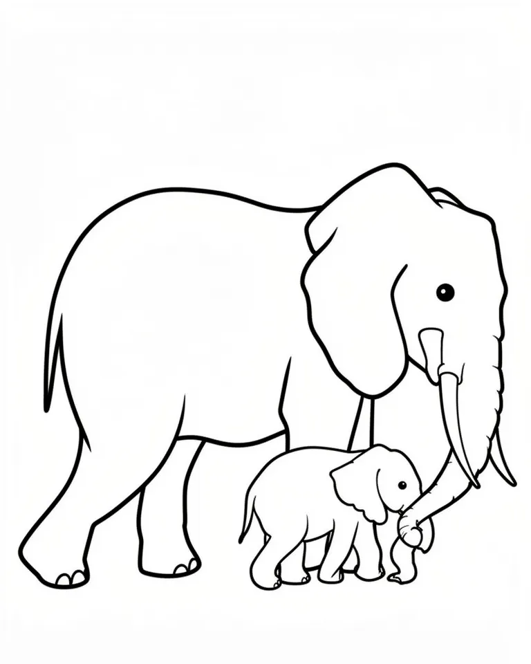 Слониха и слоненок