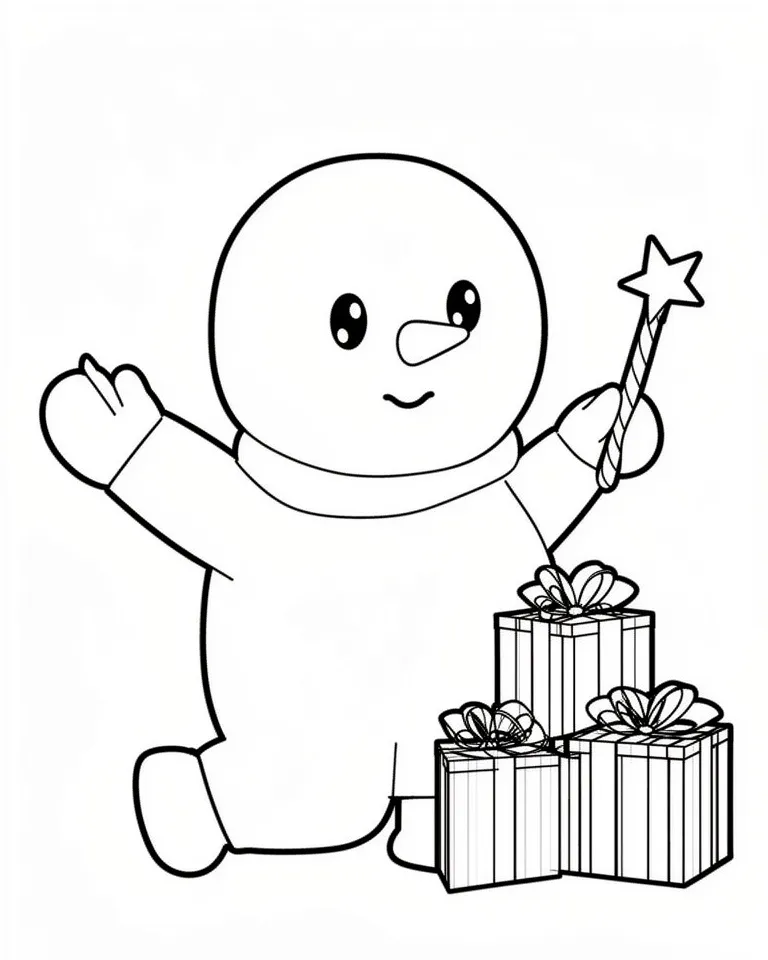 Снеговик с подарками