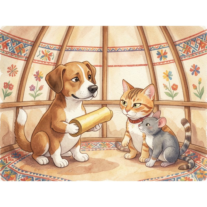 Собака, кошка и мышь