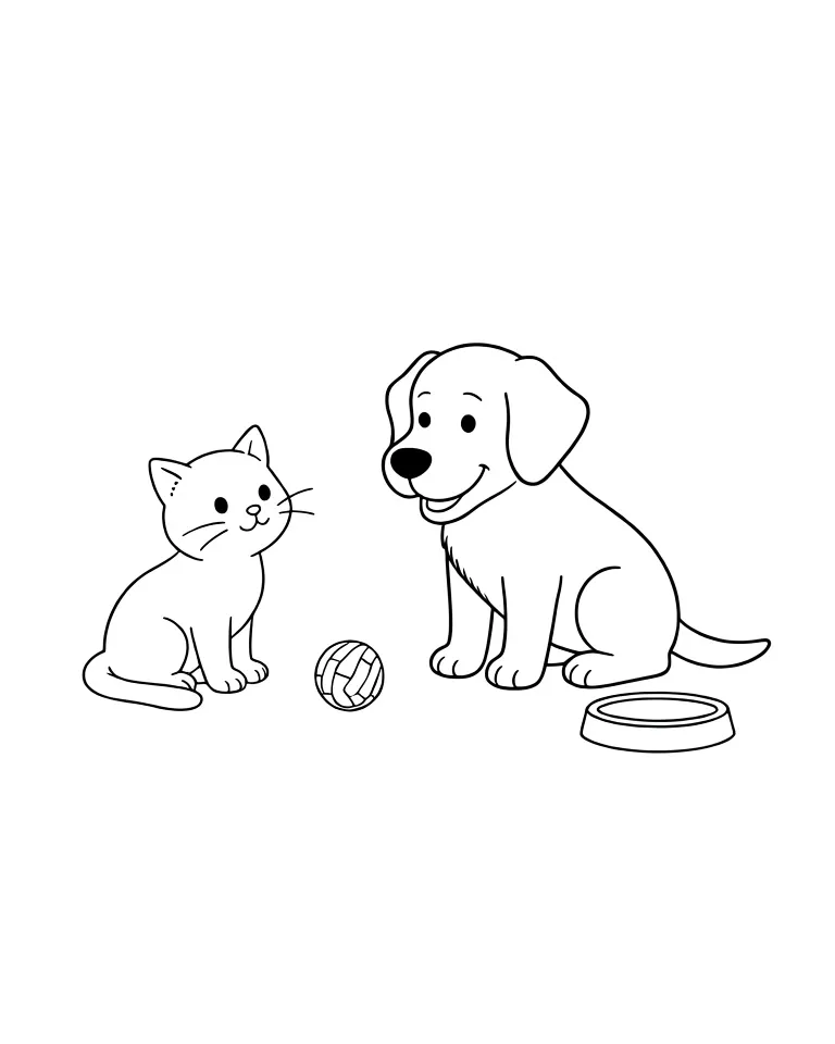 Собака знакомиться с котом