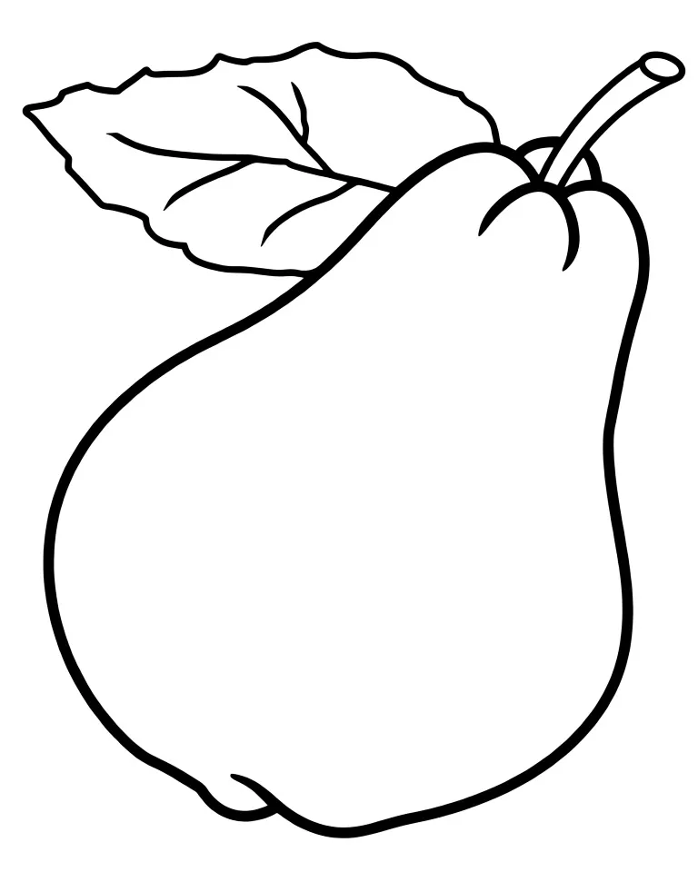 Сочная груша с листиком