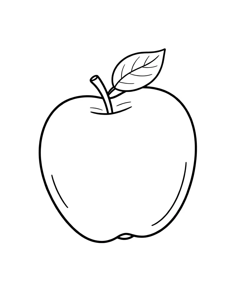 Сочное яблоко с листочком