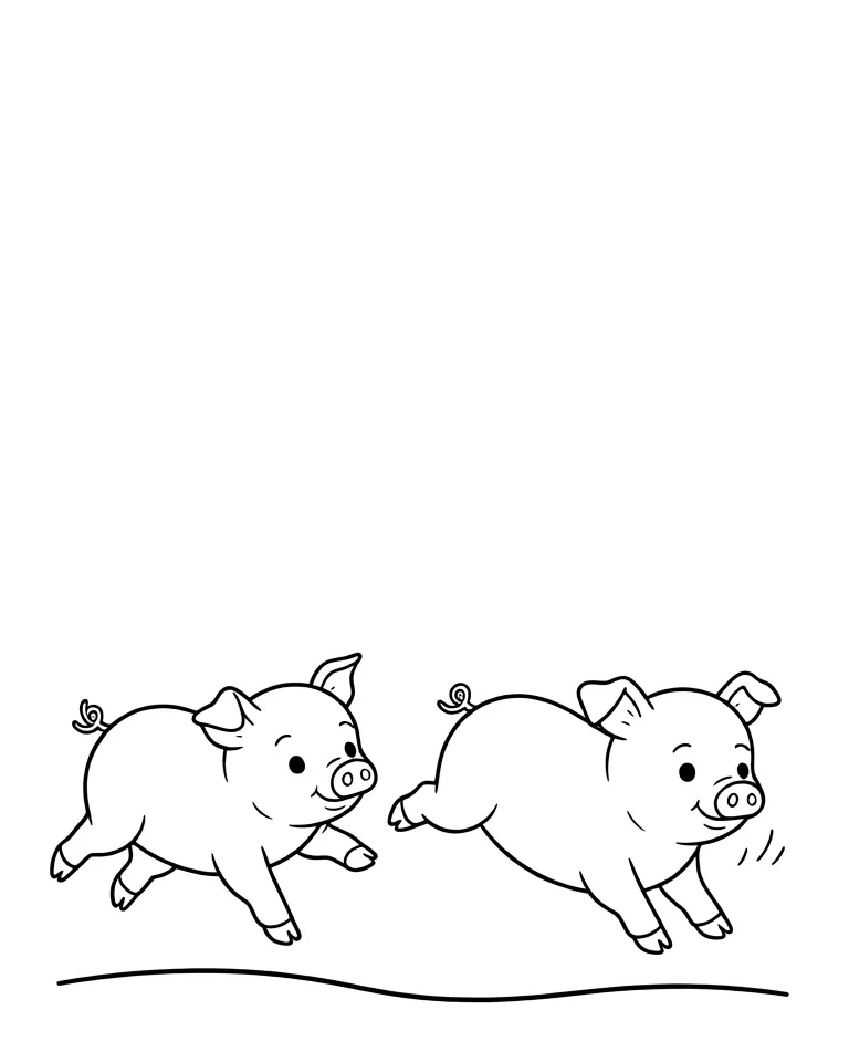 Свинки бегают по двору