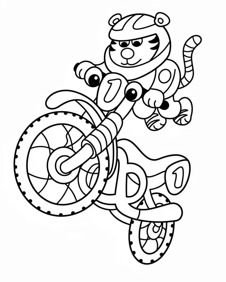 Тигр на мотоцикле