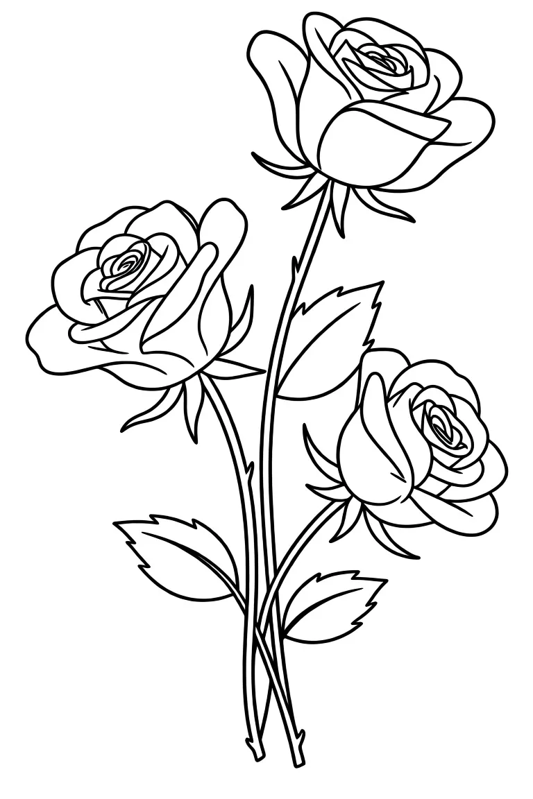 Три цветка розы