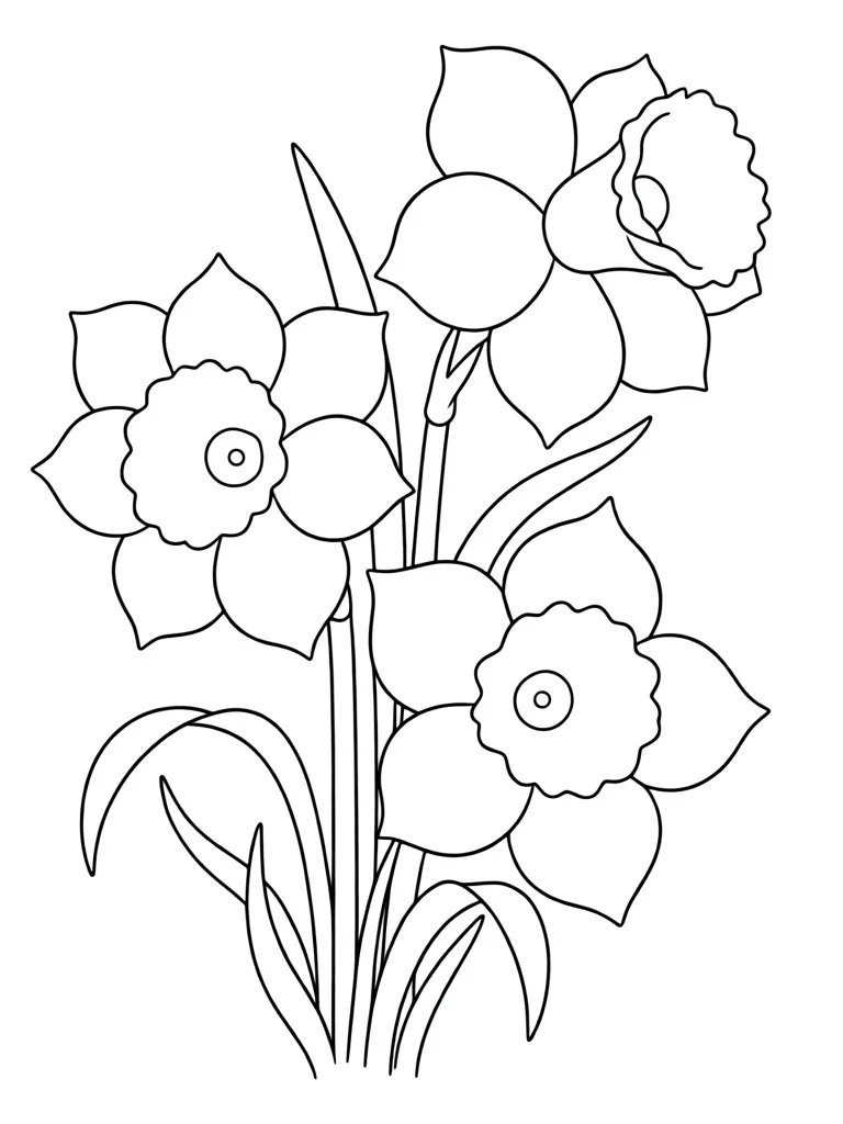 Три пышных нарцисса