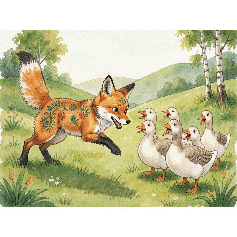 Лиса и гуси