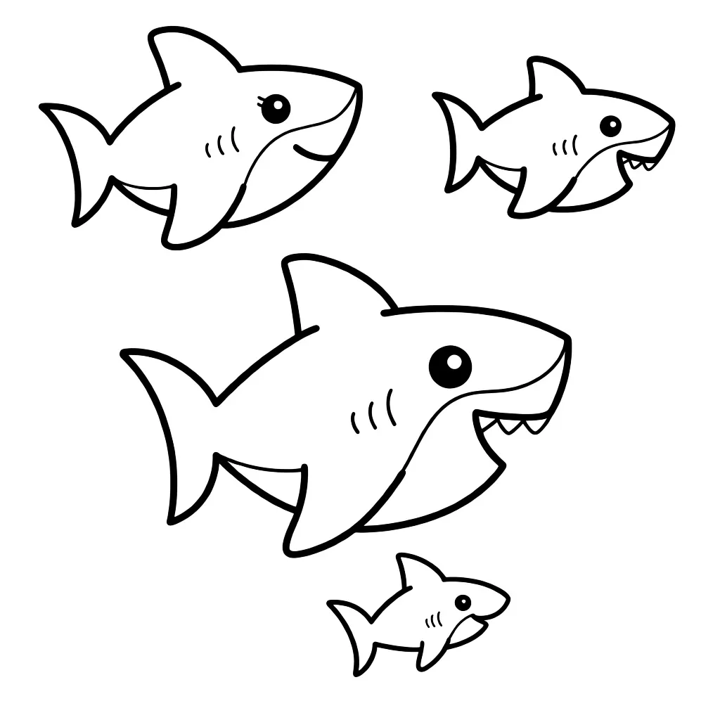 Веселая семья акул